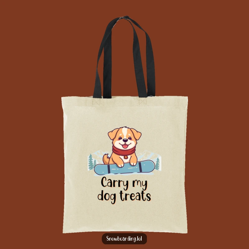 Funny Content Dog Snowboarder Tote Bag: Carry Your Gear with Pup-tastic Style