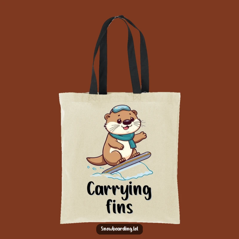 Funny Otter Snowboarder Tote Bag: Proud Jumper's Carry-All, Ideal Funny Gift!