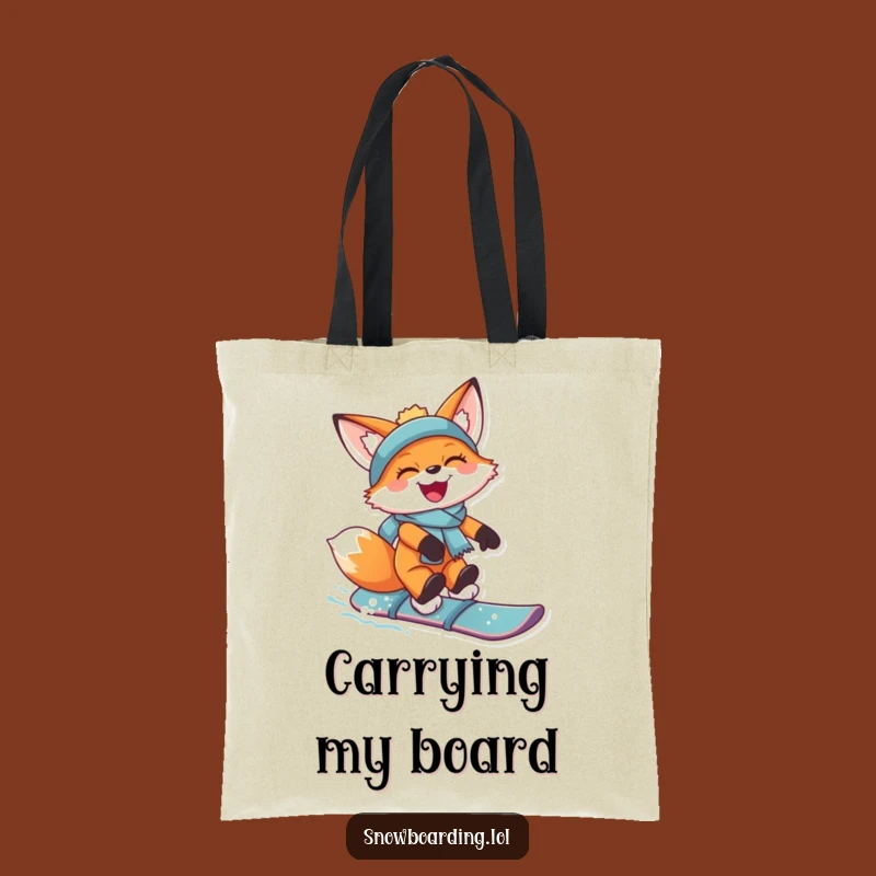 Funny Snowboard Fox Tote Bag: Carry Your Gear with Joyful Style