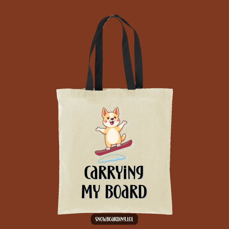 Funny Dancing Dog Snowboard Tote Bag: Carry Your Gear with Pawsome Style
