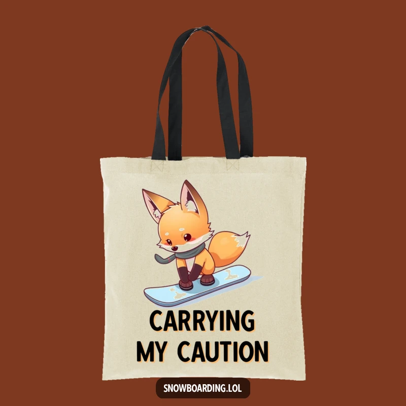 Funny Curious Fox Snowboard Tote Bag - Carry Your Curiosity