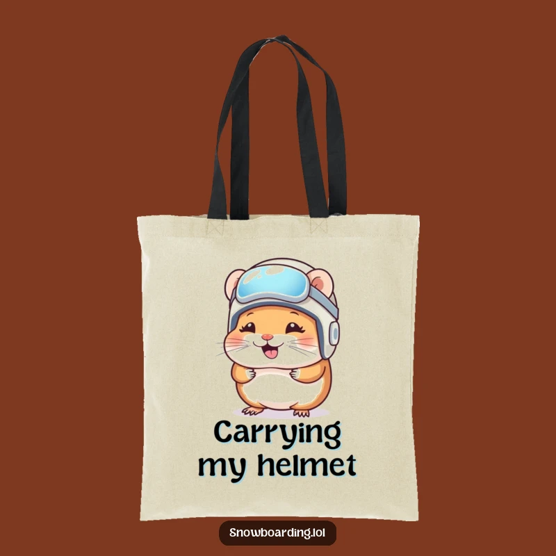 Funny Hamster Snowboarder Tote Bag: Giggling Haul, Ideal Funny Gift!