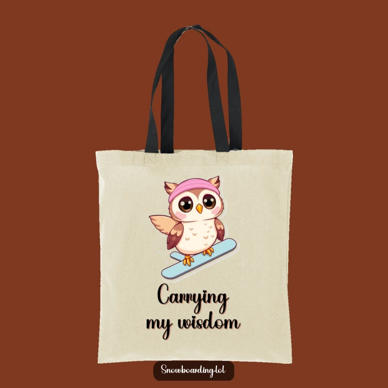 Funny Owl Snowboard Tote Bag: Beaming Rider Style - Your New Favorite Funny Gift!