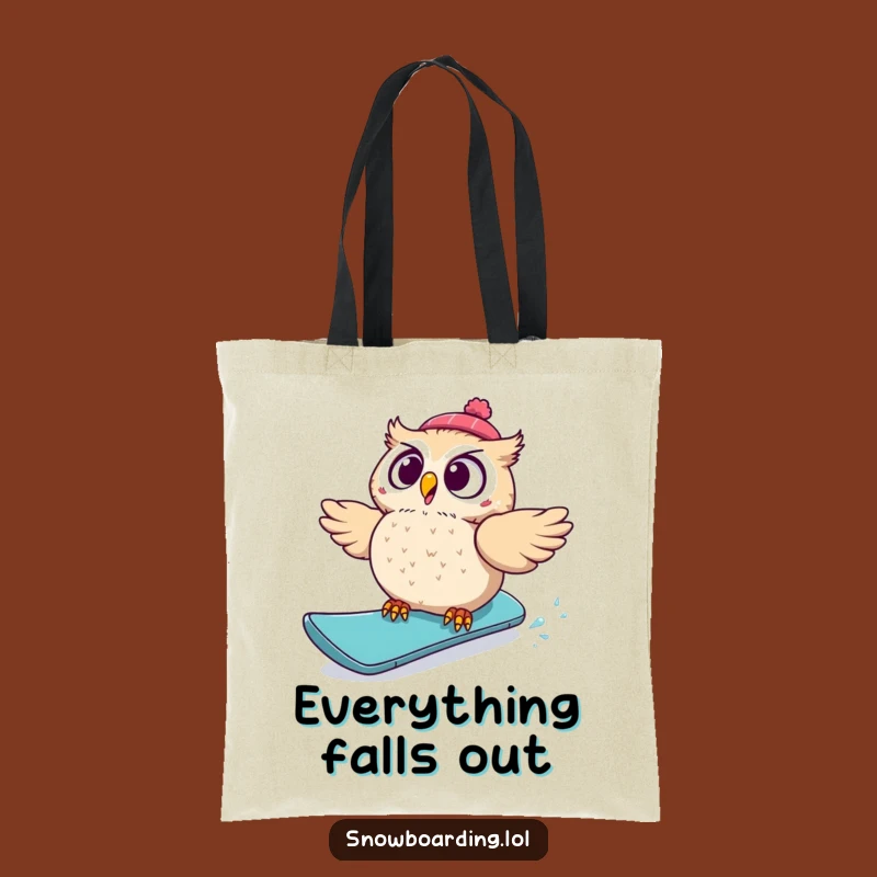 Funny Startled Owl Snowboard Tote Bag: Carry Your Laughs with this Hilarious Gift!