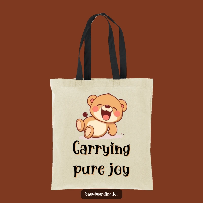 Funny Bear Cub Tumble Tote Bag: Carry Joyful Smiles, Practical Playful Gift