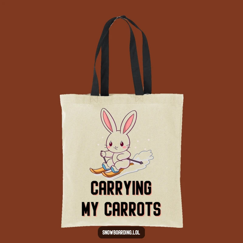 Funny Bunny Snowboarding Tote Bag: Carry Your Cheerful Spirit Easily