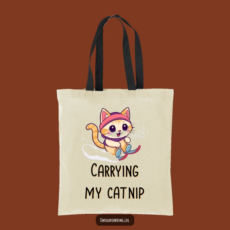 Funny Cat Snow Zoomie Tote Bag - Chic & Hilarious Bag for Cat Lovers