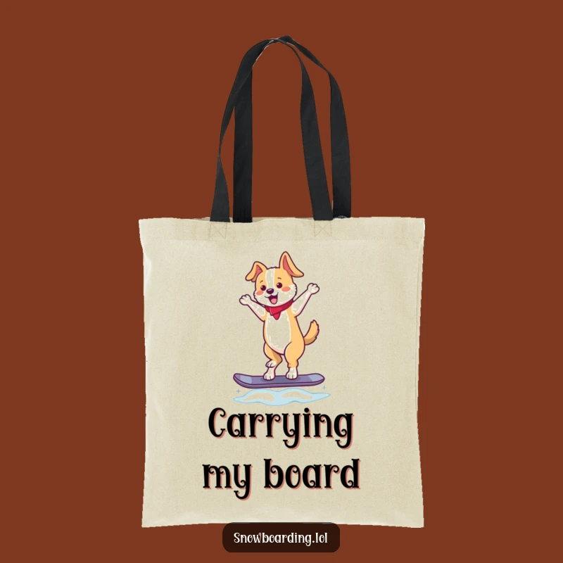 Funny Dancing Dog Snowboard Tote Bag: Carry Your Laughs with this Hilarious Gift!