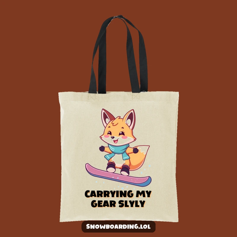 Funny Fox Snowboarding Tote Bag: Carry Your Playful Spirit Easily