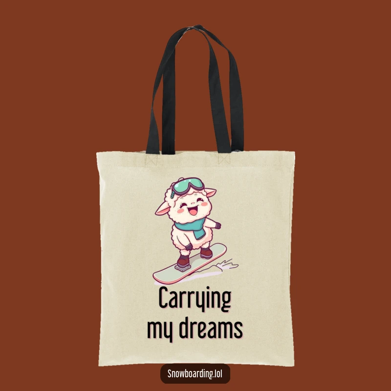 Funny Giggling Sheep Snowboard Tote Bag: Carry Your Laughs and Essentials in Style