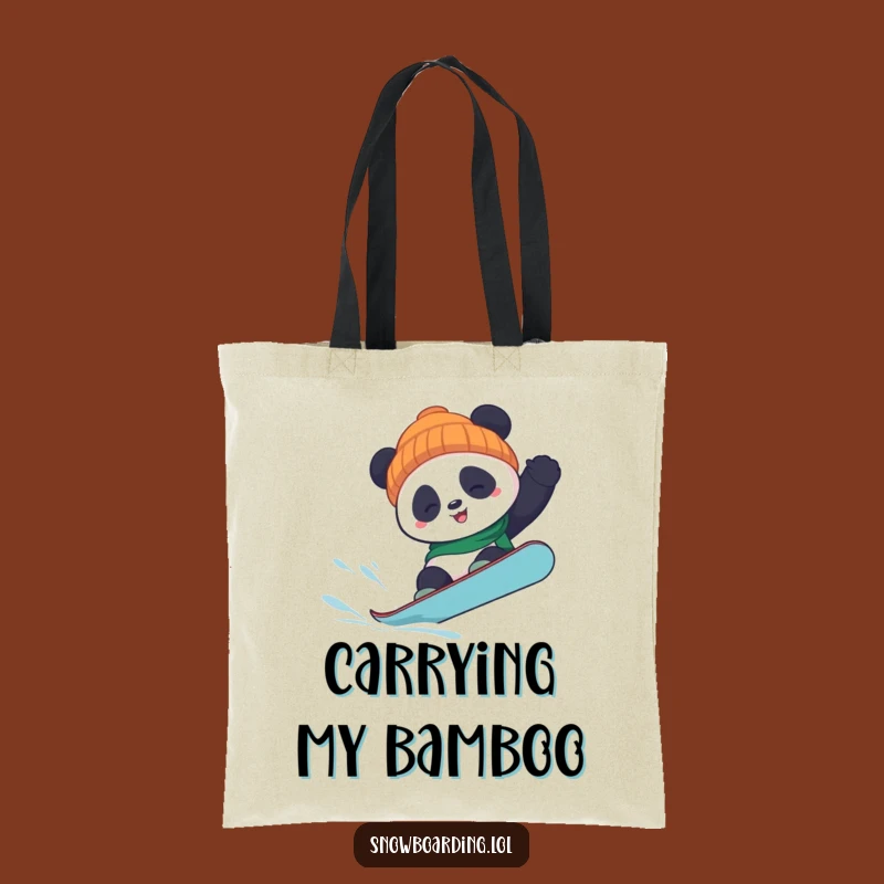 Funny Panda Snowboard Flip Tote Bag - Chic & Hilarious Carry-all for Daily Errands