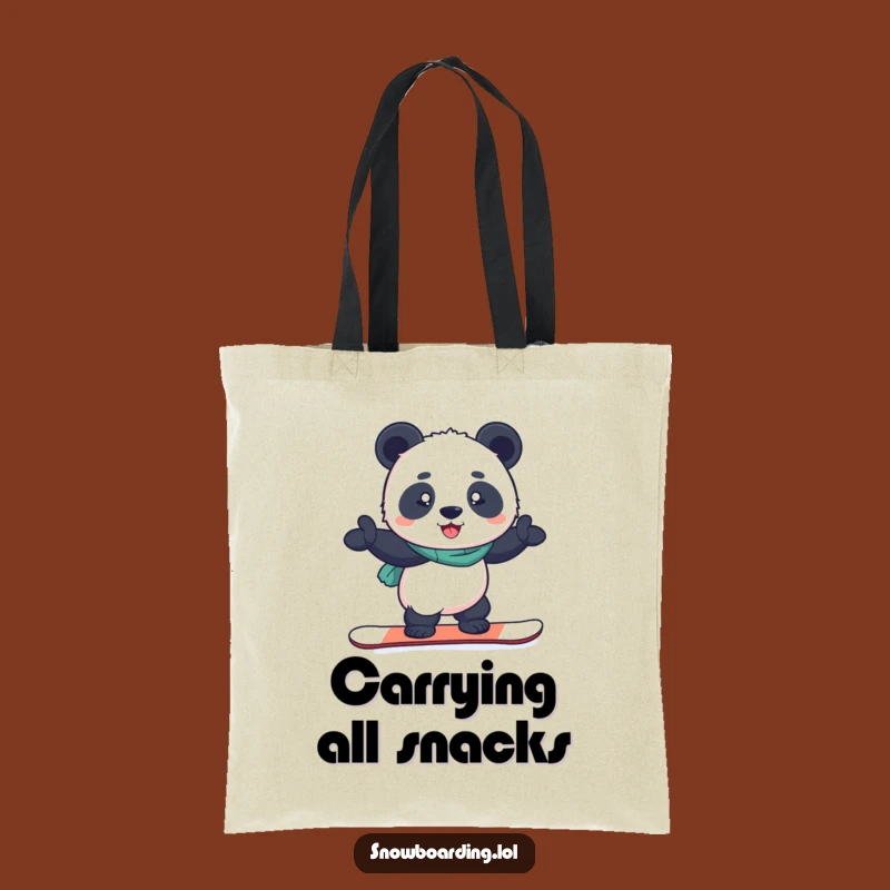 Funny Snowboard Panda Tote Bag: Carry Your Focus with Winter Pride
