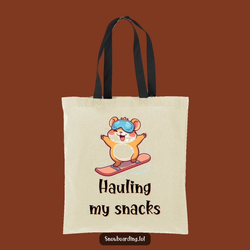 Funny Giggling Hamster Snowboard Tote Bag: Carry Your Fun Everywhere Hilariously