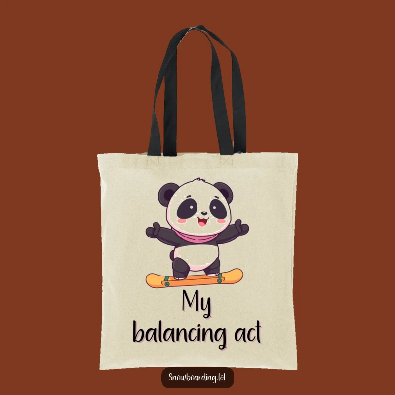 Funny Panda Snowboard Tote Bag: Carry Your Gear with this Hilarious Design