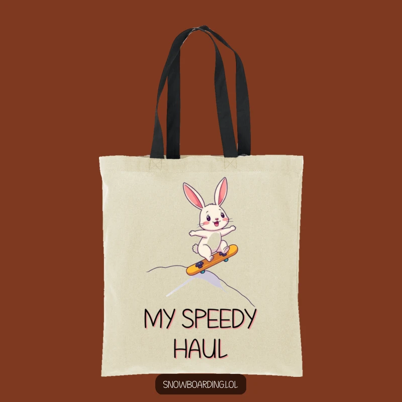 Funny Bunny Downhill Tote Bag: Carry Your Adventures in Style