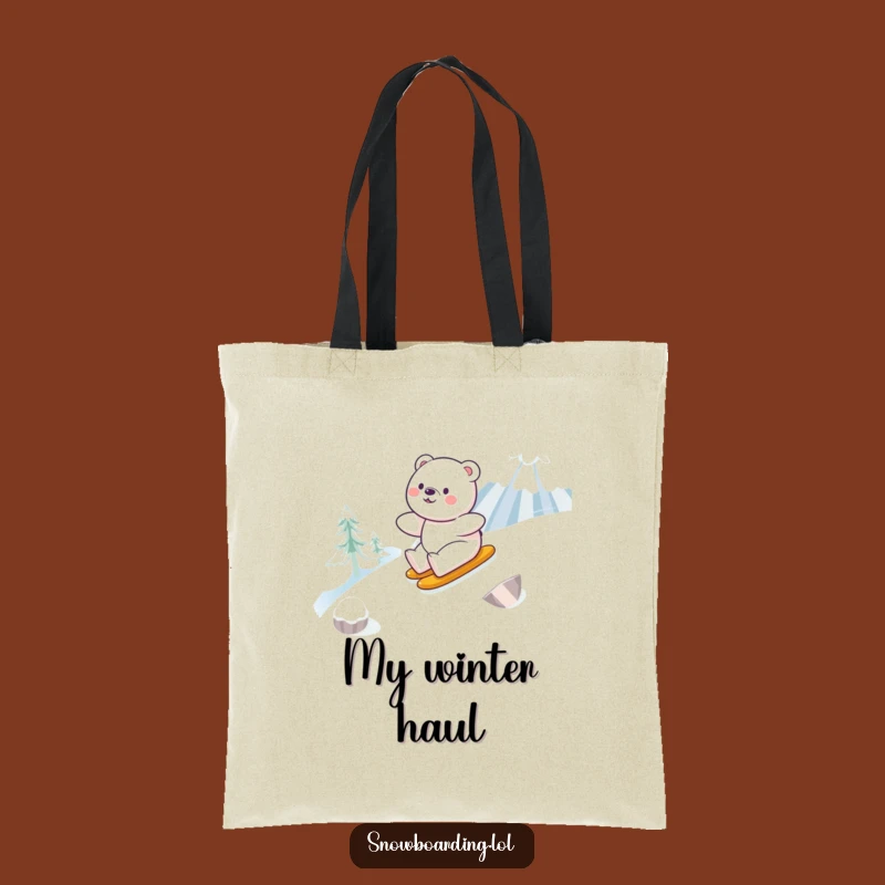Funny Bear Snowboarding Tote Bag: Carry Your Winter Spirit