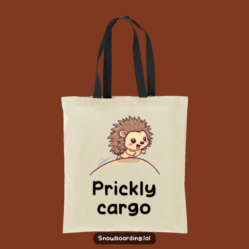 Funny Hedgehog Hill Racer Tote Bag: Speedy Carry-All, Ideal Funny Gift!